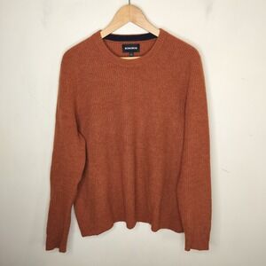 Bonobos Merino Wool Sweater Crew Pullover Academia Ribbed Rust